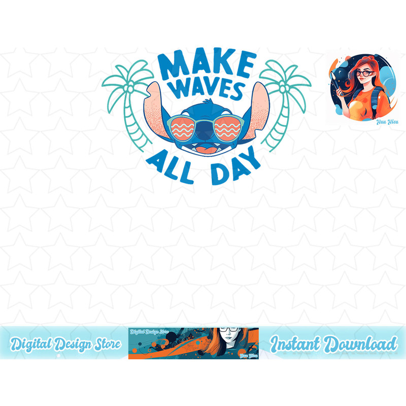 Disney Lilo & Stitch Make Waves All Day Stitch Beach T-Shirt copy.jpg