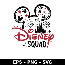 disney squad svg, castle firework mickey ears svg, disney svg, png eps digital file - digital file