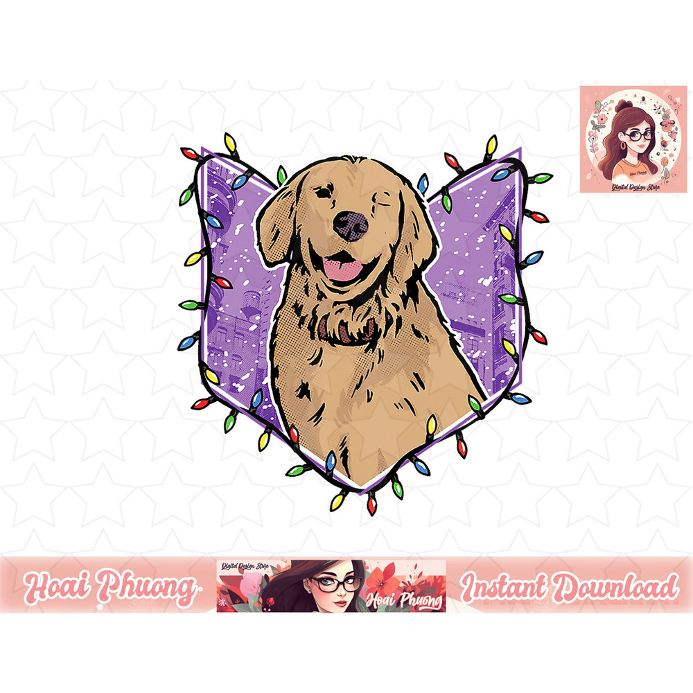 Marvel Hawkeye Lucky the Pizza Dog Holiday Lights T-Shirt copy.jpg