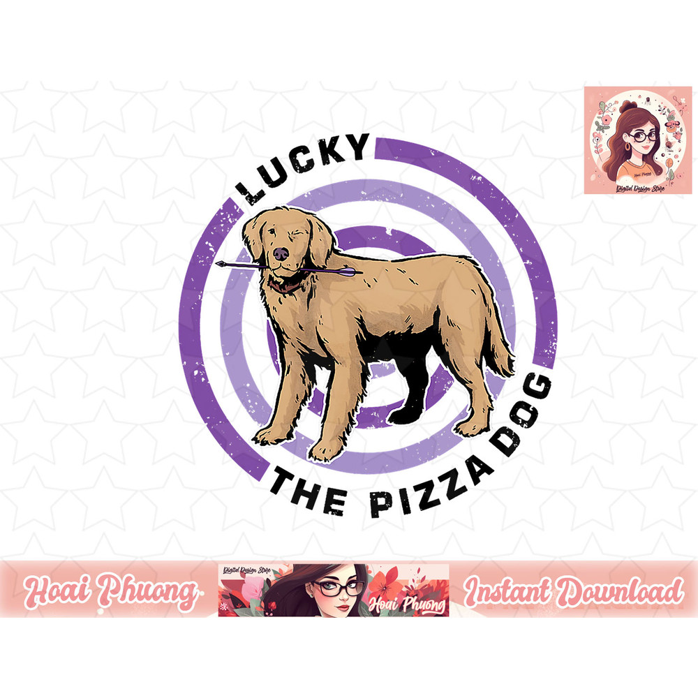 Marvel Hawkeye Target Lucky the Pizza Dog T-Shirt copy.jpg