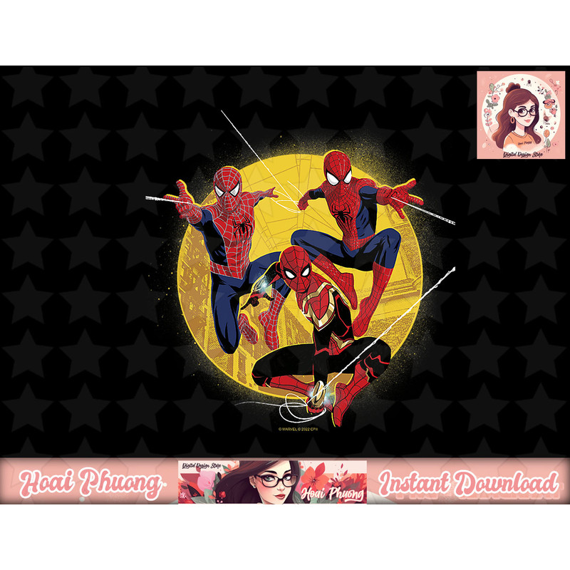 Marvel Spider-Man No Way Home Group Shot Moon City Fill T-Shirt copy.jpg