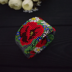 Glass Seed Bead Crochet Bracelet , Beaded Bracelet , Made to order