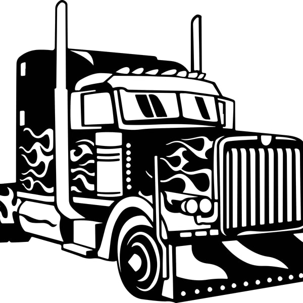 Big Rig vector file vector SVG file laser engraving, cnc rou - Inspire ...