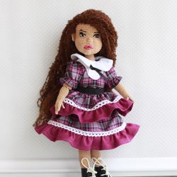 handmade cotton doll in clothes, waldorf doll, eco friendly dolls, organic doll