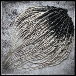 Black to Grey Ombre Synthetic Goth Style Dreads. Textured or Smooth.
