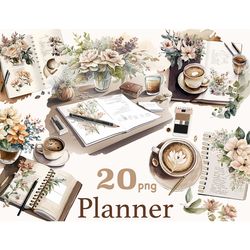 Planner Girl Clipart | Journaling Illustration Bundle