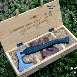 Viking Bearded Axe with Personalized Engraved Wooden Gift Box for Men / Women, Gift for Wedding, Anniversary, Birthday