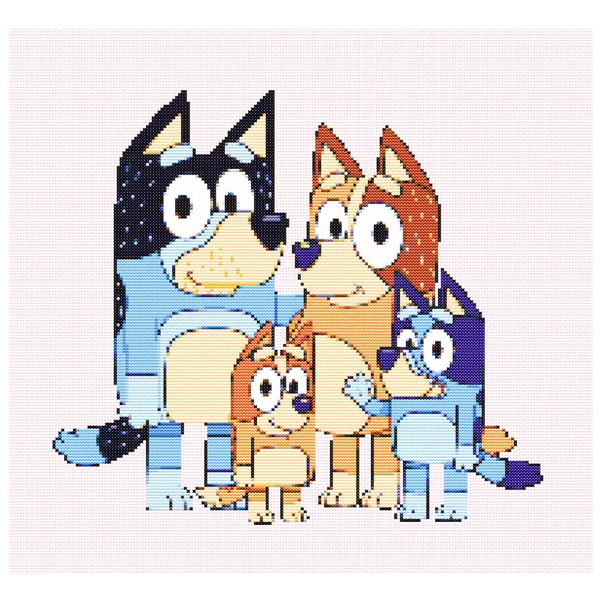 Bluey Crossroads Pattern Bluey Family PDF Cross Stitch Pattern- Size 200 x 187 Stitch | Inspire ...