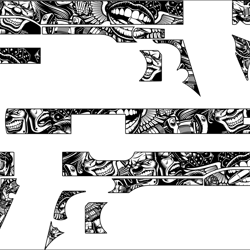 1911 gun full with tattoo design