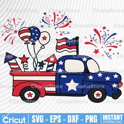 4th of july truck svg, summer svg, country svg, amercian flag svg, usa fireworks farmhouse svg files, 4th of july svg,