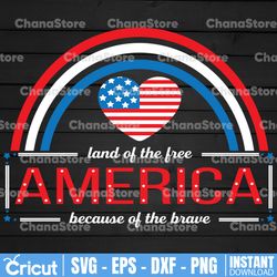 america - land of the free / svg, png, eps, ai, pdf / digital download / independence day / fourth of july / merica