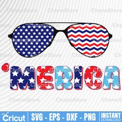 4th of July Sunglasses, 'Merica, America, Red White & Blue, USA - Instant Digital Download - svg, png, dxf, and eps
