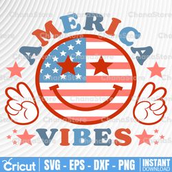 america vibes svg, 4th of july svg, america smiley face svg, freedom shirt, independence svg, fourth of july,