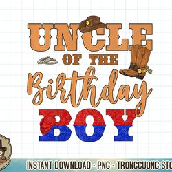 Uncle Of The Birthday Boy Western Cowboy Theme Family B-day Premium T-Shirt copy PNG Sublimate