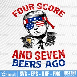 4th of july png, four score and seven beers ago, independence day, celebrate america, beer lover, digital download png
