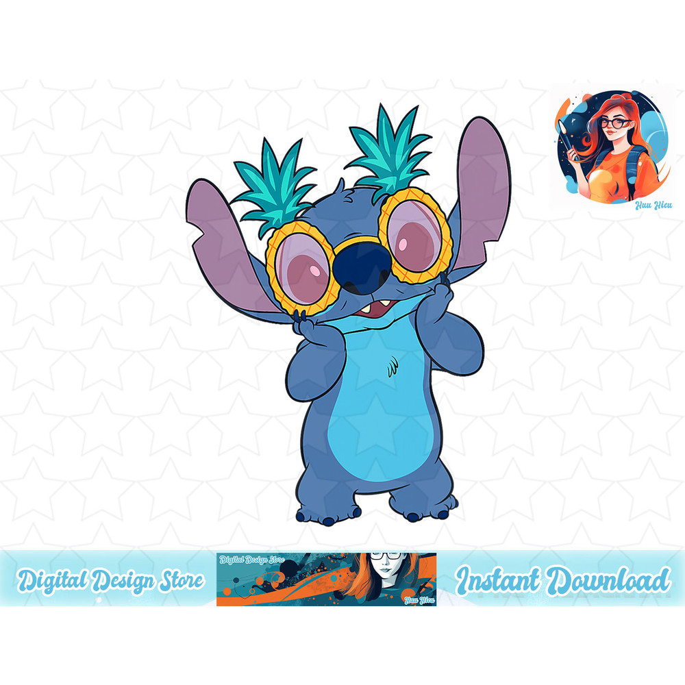 Disney Lilo & Stitch Pineapple Sunglasses Silly Face Logo T-Shirt copy.jpg