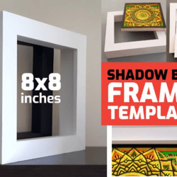 3D Shadow Box/Light Box Frame Templates - Two 8" x 8" patterns. Resize if desired.