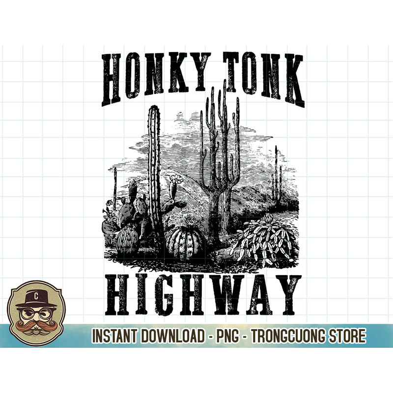 Vintage Honky Tonk Highway Southern Western Rodeo Cowgirl T-Shirt copy.jpg