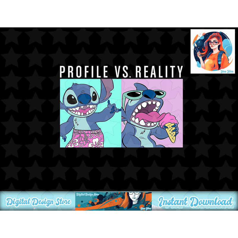 Disney Lilo & Stitch Profile Vs Reality Grid Portrait T-Shirt copy.jpg