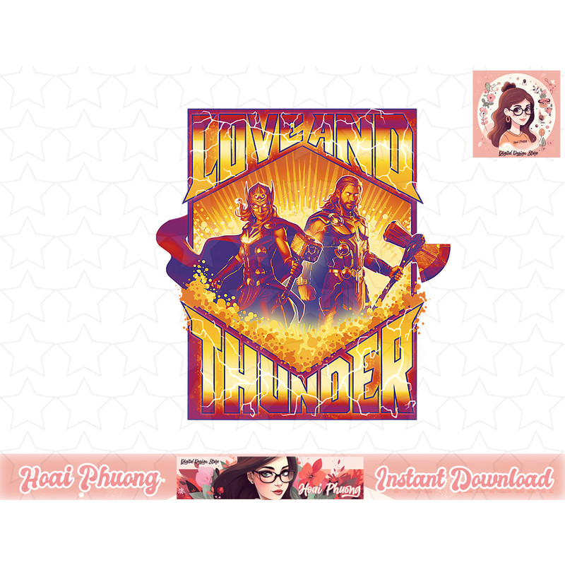 Marvel Thor Love and Thunder Thor And Jane Poster T-Shirt copy.jpg
