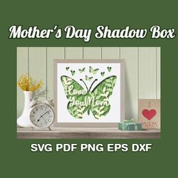 i love you mom - mother's day shadow box gift - made from the heart