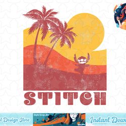 disney lilo & stitch retro sunset poster t-shirt copy png sublimate
