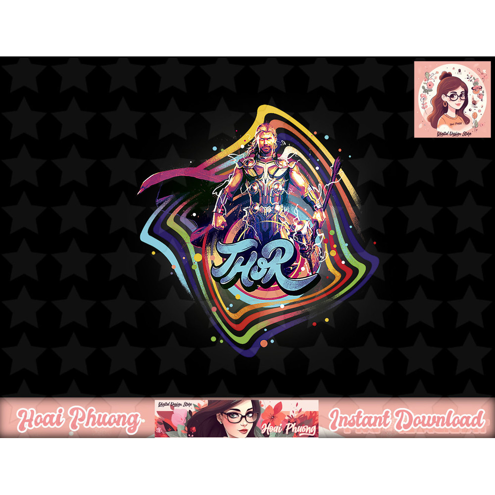 Marvel Thor Love and Thunder Thor Groovy Retro Poster T-Shirt copy.jpg