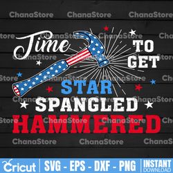 time to get star spangled hammered png, independence day png, funny fourth of july, star and stripes splatter paint png,