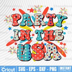 4th of july png, party in the usa png, fourth of july png, retro 4th of july png, 4th of july sublimation design,