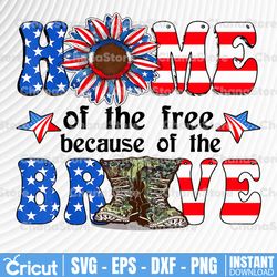home of the free because of the brave png, military boots, american flag screen print transfer usa boots, usa design,