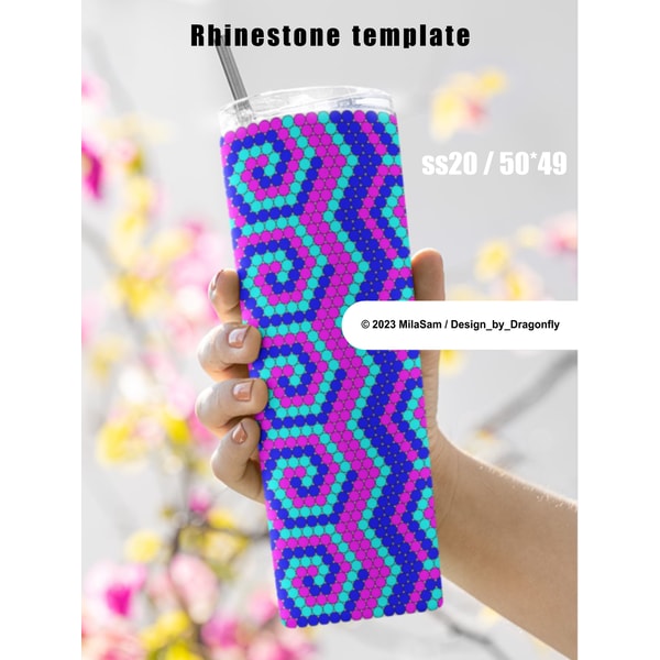 honeycomb RHINESTONE TUMBLER Template SS20-5mm 50X49stones - | Inspire ...