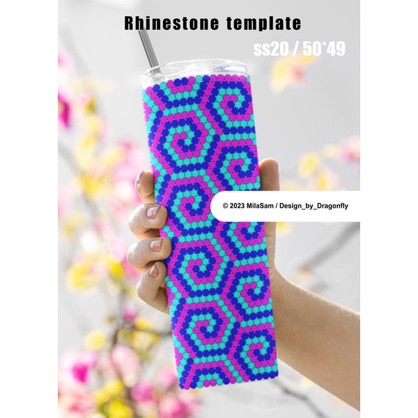 honeycomb RHINESTONE TUMBLER Template SS20-5mm 50X49stones - | Inspire ...