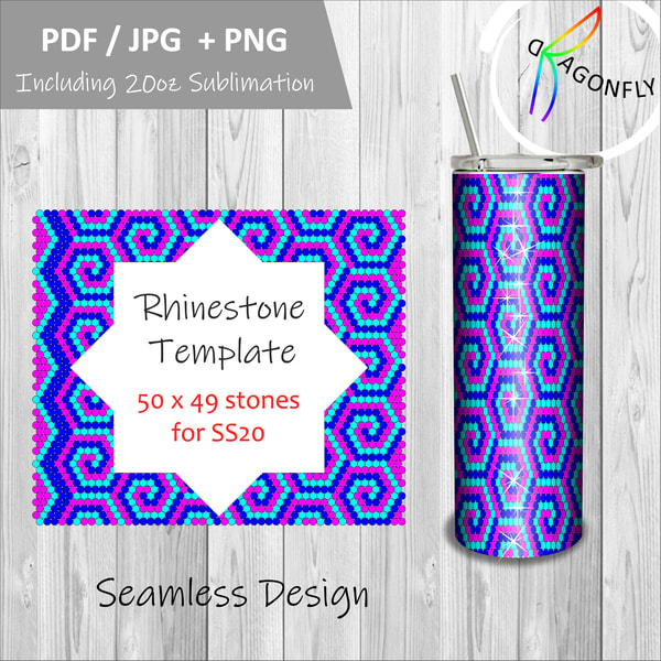 honeycomb RHINESTONE TUMBLER Template SS20-5mm 50X49stones - | Inspire ...