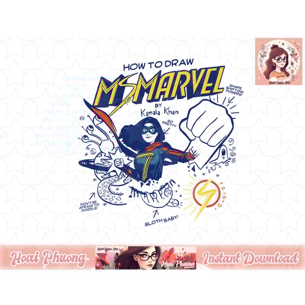 Ms. Marvel How To Draw By Kamala Khan Doodles T-Shirt copy P - Inspire ...