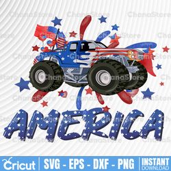 america monster truck png, 4th of july png, 4th july truck png, patriotic png, fireworks monster truck