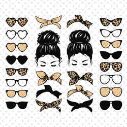 mom accessories svg bundle, mothers day svg, mom svg, messy bun svg, messy bun mom, glasses svg, leopard glasses svg, ac