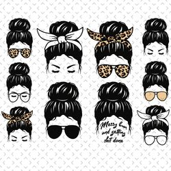 messy bun mom svg bundle, mothers day svg, messy bun svg, mom svg, mother svg, leopard messy bun, leopard mom svg, mothe