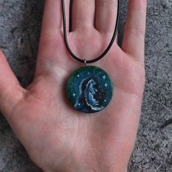 Draco Malfoy pendant. Handmade original trinket. Magic wooden necklace.