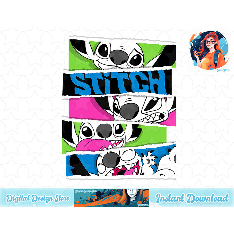Disney Lilo & Stitch Torn Stitch Big Face Panels T-Shirt copy.jpg