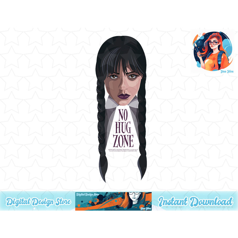 Wednesday Addams No Hug Zone Big Face T-Shirt copy.jpg