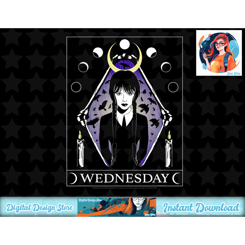 Wednesday Dark Celestial Nevermore Tarot Card T-Shirt copy.jpg