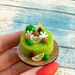 miniature kiwi cake doll house food