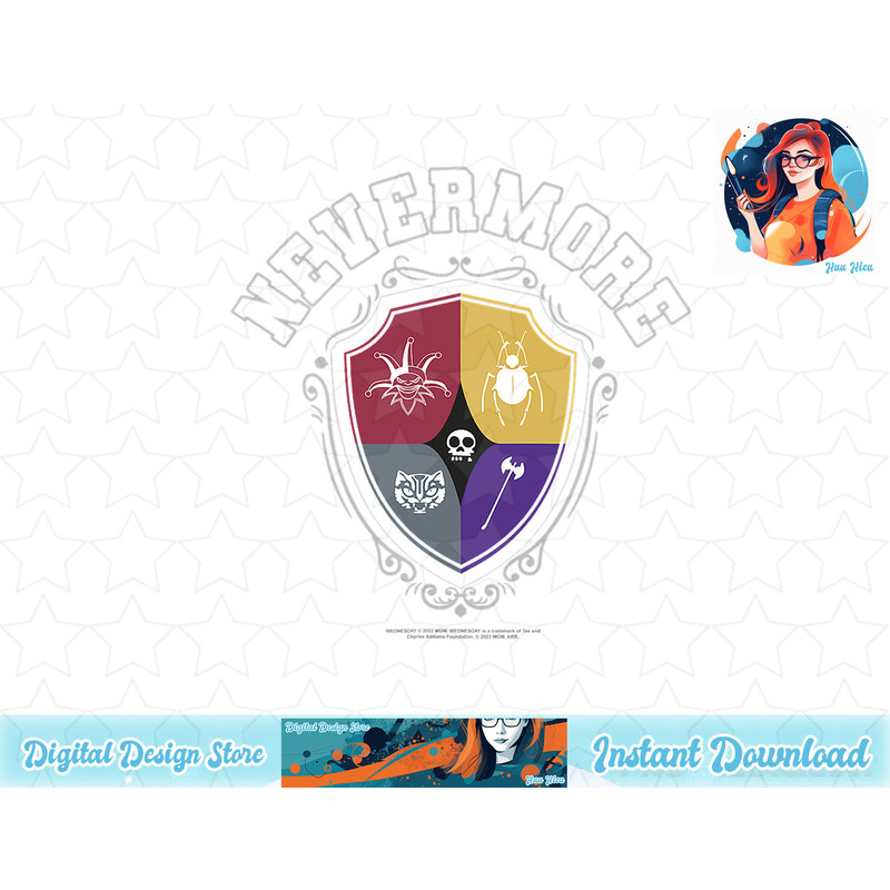 Wednesday Nevermore Academy Color Crest Collegiate T-Shirt copy.jpg