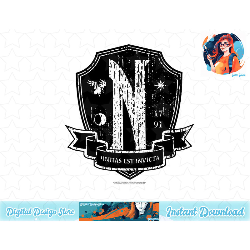 Wednesday Nevermore Academy Emblem T-Shirt copy.jpg
