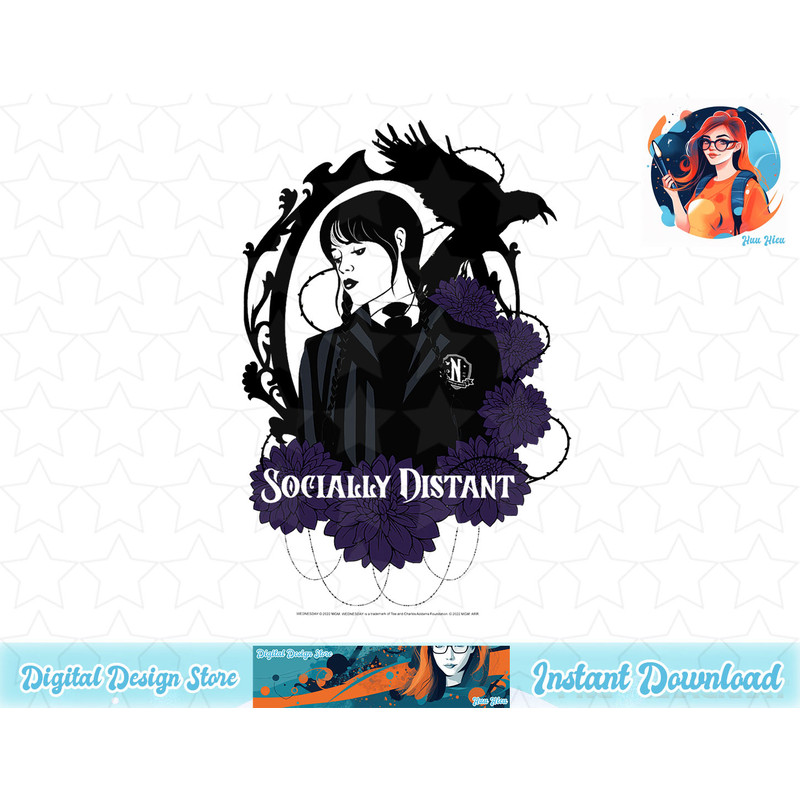 Wednesday Socially Distant Nevermore Academy Poster T-Shirt copy.jpg