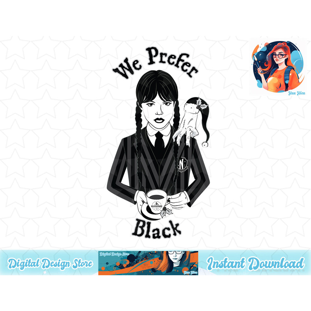 Wednesday We Prefer Black Holiday T-Shirt copy.jpg