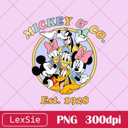 retro mickey & co 1928 png, cute mickey and friends png, disney trip png, magic kingdom png, disney studio png 300dpi