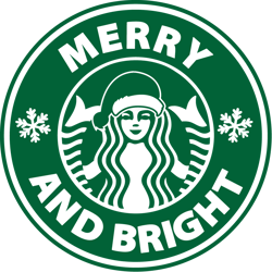 Merry and Bright SVG, Merry and Bright Starbucks SVG, Christmas Starbucks logo SVG, Christmas svg