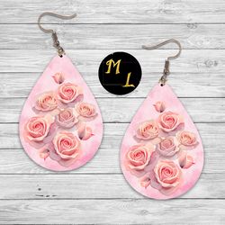 earrings sublimation design,roses teardrop sublimation,roses earrings sublimation, roses sublimation design