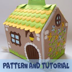 Fairy doll house from felt, PDF and SVG, Pattern and Tutorial